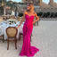 Sexy Hot Pink Mermaid With Slit Maxi Long Party Prom Dresses,Evening Dress,13334