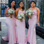 Elegant Pink Mermaid Straps Maxi Long Bridesmaid Dresses For Wedding,WG1568