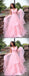 Popular Pink A-line V-neck Maxi Long Party Prom Dresses, Evening Dress,13239