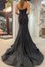 Sexy Black Mermaid Side Slit Maxi Long Party Prom Dresses, Evening Dress,13192