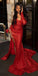 Sexy Red Mermaid Side Slit Maxi Long Sequin Party Prom Dresses, Evening Dress,13186