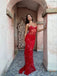 Sexy Red Mermaid Spaghetti Straps Maxi Long Party Prom Dresses,Evening Dress,13275