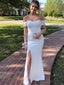 Simple White Mermaid Off Shoulder Maxi Long Party Prom Dresses,Evening Dress,13333