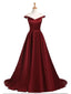 Fashion New Style Simple Off the Shoulder Red A line Long Evening Prom Dresses, 17351