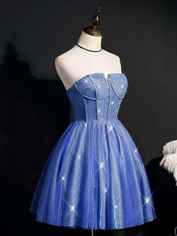 Blue Sweetheart Short Homecoming Dresses,Cheap Short Prom Dresses,CM896