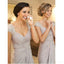Cap Sleeves Backless Grey Chiffon Cheap Bridesmaid Dresses Online, WG605