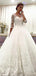 Cheap Lace Beaded A line Long Sleeve Wedding Dresses Online, WD423