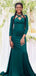 Emerald Green Mermaid Long Sleeves Cheap Bridesmaid Dresses,WG1210
