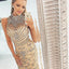 Goegeous Beaded High Neck Unique Mermaid Sexy Shinning Luxury Long Prom Dresses, WG279