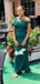Green Mermaid One Shoulder Cheap Long Bridesmaid Dresses,WG1310
