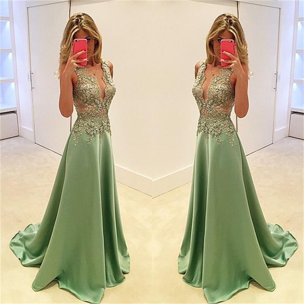 Green See Through Prom Dresses,Stunning Prom Dresses,A-line Prom Dresses,Sexy Prom Dresses, Fashion Prom Dresses,Cocktail Prom Dresses ,Evening Dresses,Long Prom Dress,PD0160