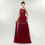 Jewel Red Beaded Cheap Long Evening Prom Dresses, Evening Party Prom Dresses, 12002