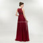 Jewel Red Beaded Cheap Long Evening Prom Dresses, Evening Party Prom Dresses, 12002