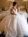 Lace Straps Ball Gown V-neck Long Wedding Dresses Online, Cheap Bridal Dresses, WD546