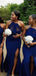 Mermaid Side Slit Halter Sleeveelsss Cheap Bridesmaid Dresses Online, WG828