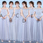 Mismatched Elegant Gray Soft Tulle Long Bridesmaid Dresses, Cheap Custom Long Bridesmaid Dresses, Affordable Bridesmaid Gowns, BD012