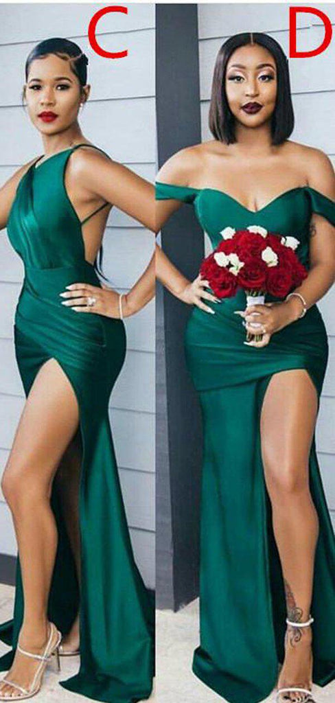 Mismatched Emerald Green Mermaid Cheap Bridesmaid Dresses Online, WG776