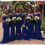 Mismatched Royal Blue Mermaid Cheap Long Bridesmaid Dresses,WG1137