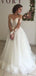 Off Shoulder Long Sleeves Lace A-line Wedding Dresses Online, WD409