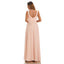 Pink A-line Straps V-neck Cheap Chiffon Long Bridesmaid Dresses,WG1421