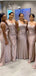 Pink Mermaid One Shoulder Cheap Long Bridesmaid Dresses Online,WG1107