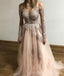 Popular Long Sleeves Lace Cheap Long Evening Prom Dresses, Custom Sweet16 Dresses, 18414