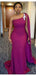 Purple Mermaid One Shoulder Cheap Long Bridesmaid Dresses,WG1301