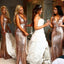Rose Gold Mermaid V Neck Cheap Long Bridesmaid Dresses Online, WG367