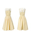 Scoop Pastel Yellow Flower Cheap Homecoming Dresses Online, Cheap Short Prom Dresses, CM780