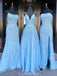 Sexy Blue Lace Beaded Cheap Evening Prom Dresses, Evening Party Prom Dresses, 12202