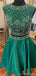 Sexy Two Pieces Open Back Cap Sleeves Short Homecoming Dresses Online, Cheap Short Prom Dresses, CM835