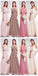 Simple Chiffon Floor Length Mismatched Simple Cheap Bridesmaid Dresses Online, WG522