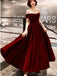 Simple Off Shoulder Dark Red Cheap Homecoming Dresses Online, Cheap Short Prom Dresses, CM776