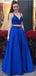 Simple Sexy Blue Two Pieces Cheap Long Evening Prom Dresses, Cheap Sweet 16 Dresses, 18375