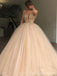Spaghetti Straps Beaded Ball Gown Tulle Cheap Long Evening Prom Dresses, Custom Sweet16 Dresses, 18412