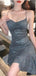 Sparkly Grey Spaghetti Straps Short Homecoming Dresses,Cheap Short Prom Dresses, CM876