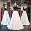 Two Pieces A line Evening Prom Dresses, Sexy Black and White Party Prom Dress, Custom Long Prom Dress, Cheap Party Prom Dress, Formal Prom Dress, 17028