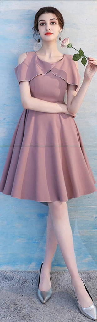 Unique Dusty Pink Short Mismatched Simple Cheap Bridesmaid Dresses Online, WG511