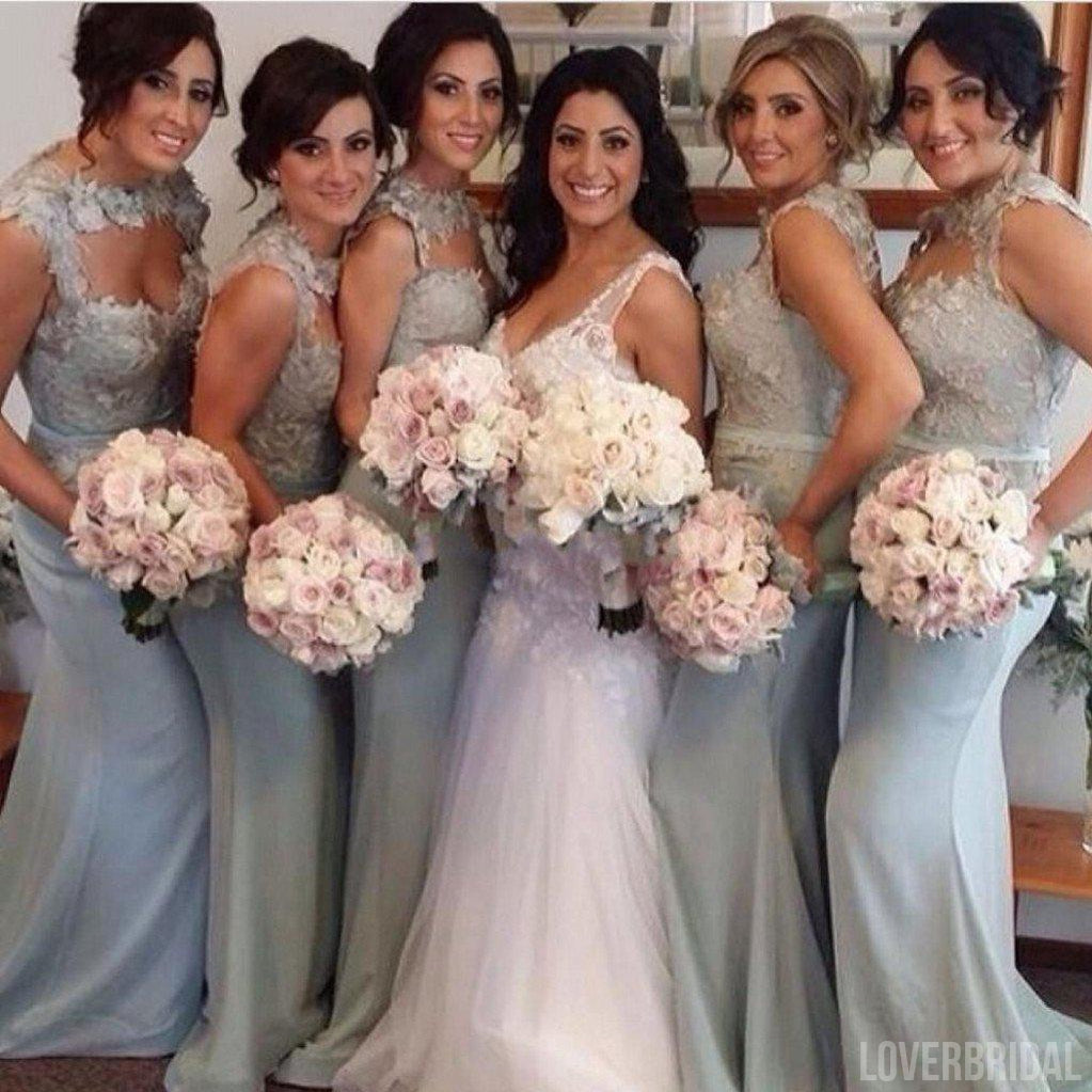 Unique Open Chest Sexy Mermaid Sweet Heart Lace Long Cheap Wedding Bridesmaid Dresses, WG135