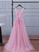 V Neckline Purple Lace Evening Prom Dresses, Popular Lace Party Prom Dresses, Custom Long Prom Dresses, Cheap Formal Prom Dresses, 17190