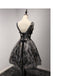 V Neckline Short Black Lace Homecoming Prom Dresses,  Short Party Prom Dresses, Perfect Homecoming Dresses, CM205
